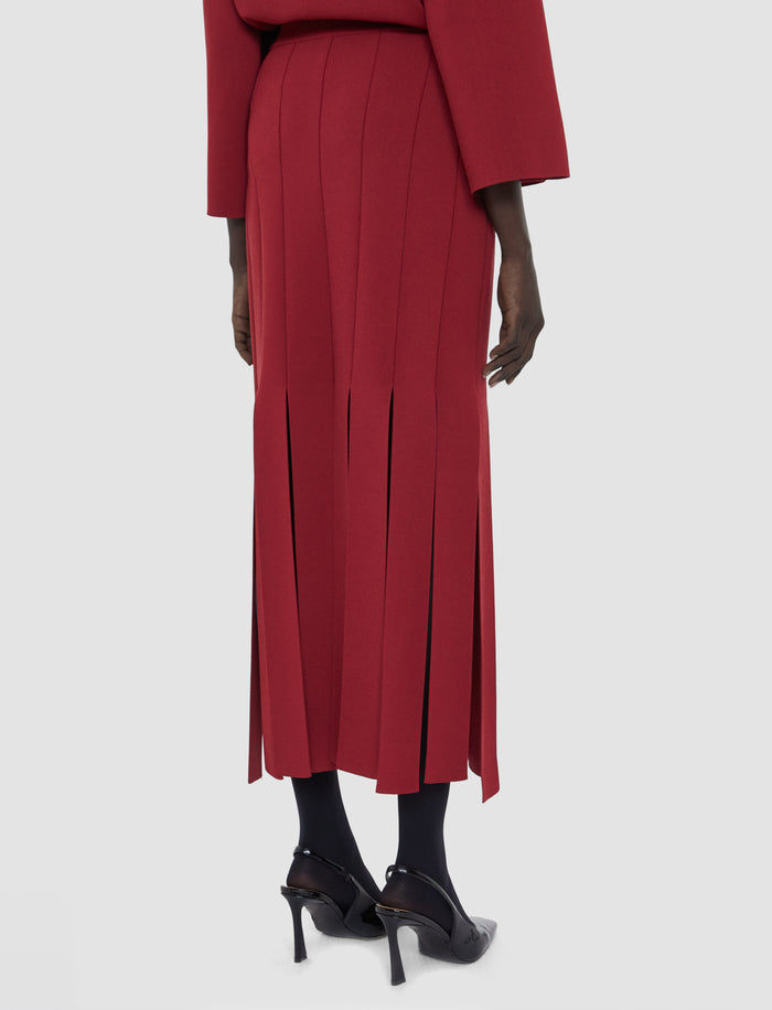 Red Lagny Compact Milano Knit Skirt - Joseph