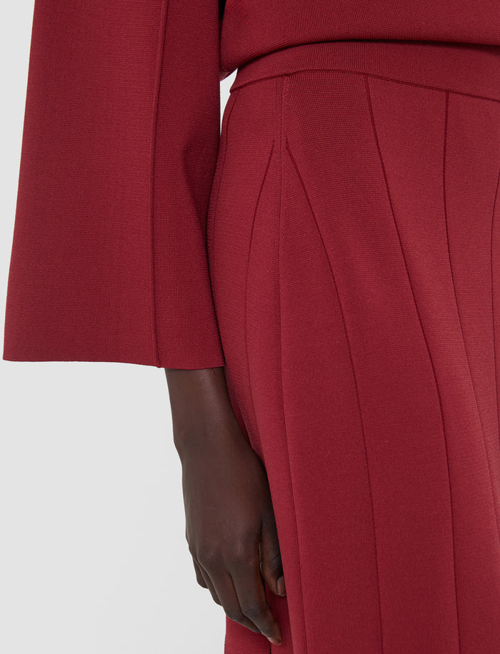 Red Lagny Compact Milano Knit Skirt - Joseph