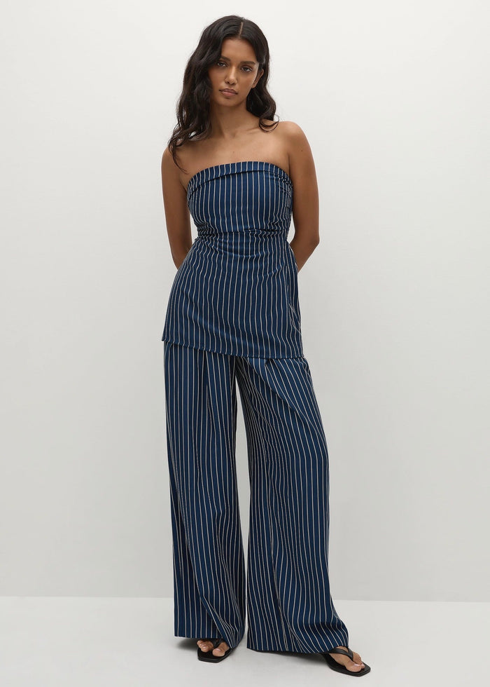 Lalia Trouser (Chevron Stripe Vintage Navy)