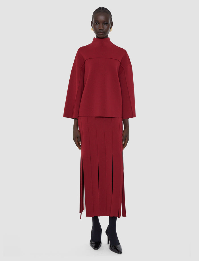 Red Larrey Compact Milano Knit Top - Joseph