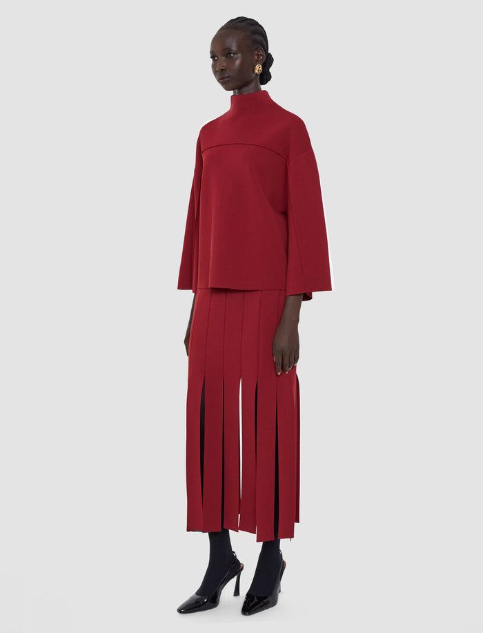 Red Larrey Compact Milano Knit Top - Joseph