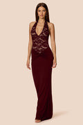 Lennox Halter Gown Wine - Dress - Nookie
