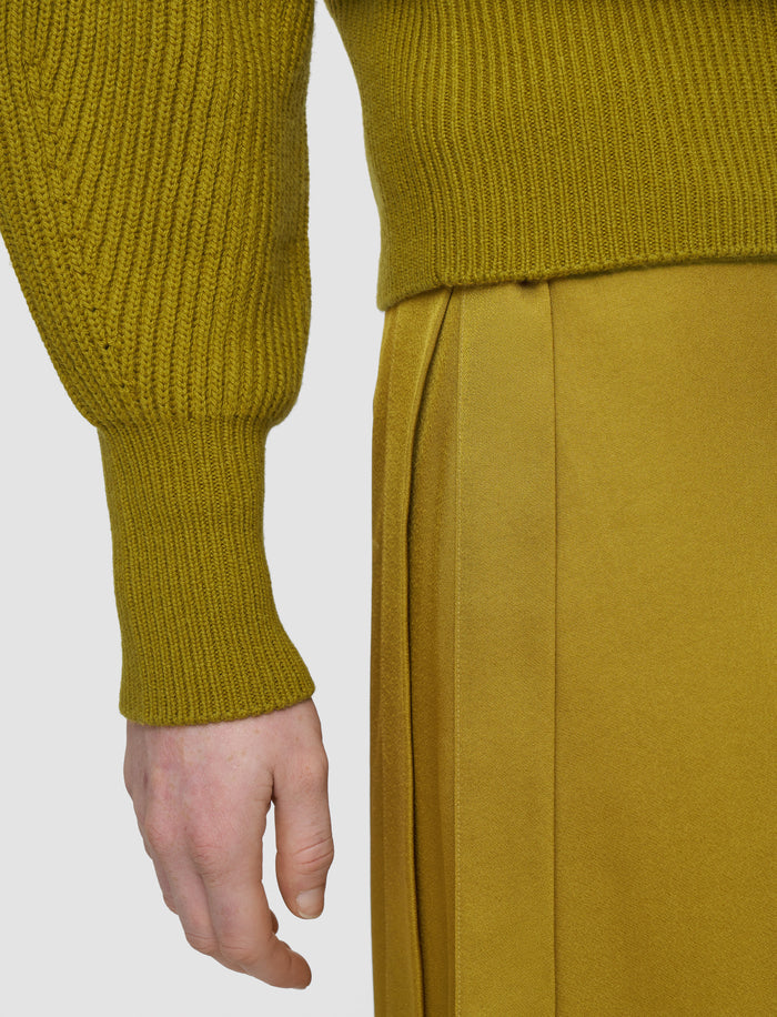 Green Light Cardigan Stitch Open Neck Jumper - Joseph
