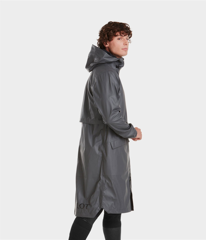 Long Raintech | Iron | Veste imperméable d'équitation longue homme| Horse Pilot