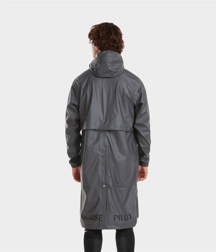 Long Raintech | Iron | Veste imperméable d'équitation longue homme| Horse Pilot