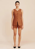 Lorenzo High Neck Vest (Chestnut)