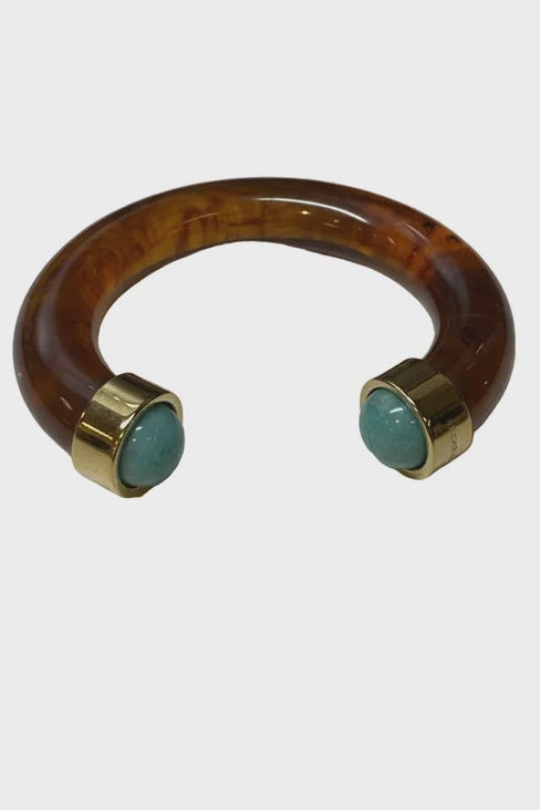 Lucas Jack Tortoise Shell Resin with Amazonite Bracelet
