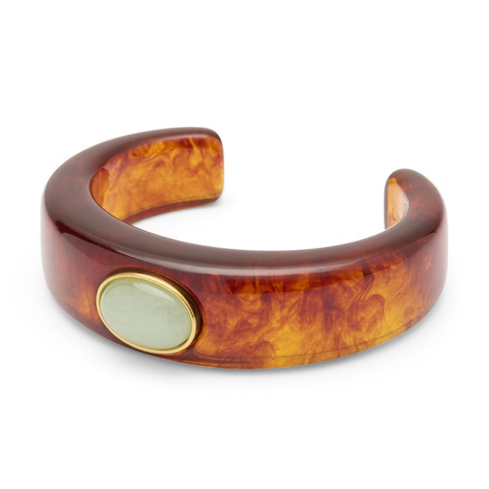 Lucas Jack Tortoise Shell Resin With Aquamarine Quartz