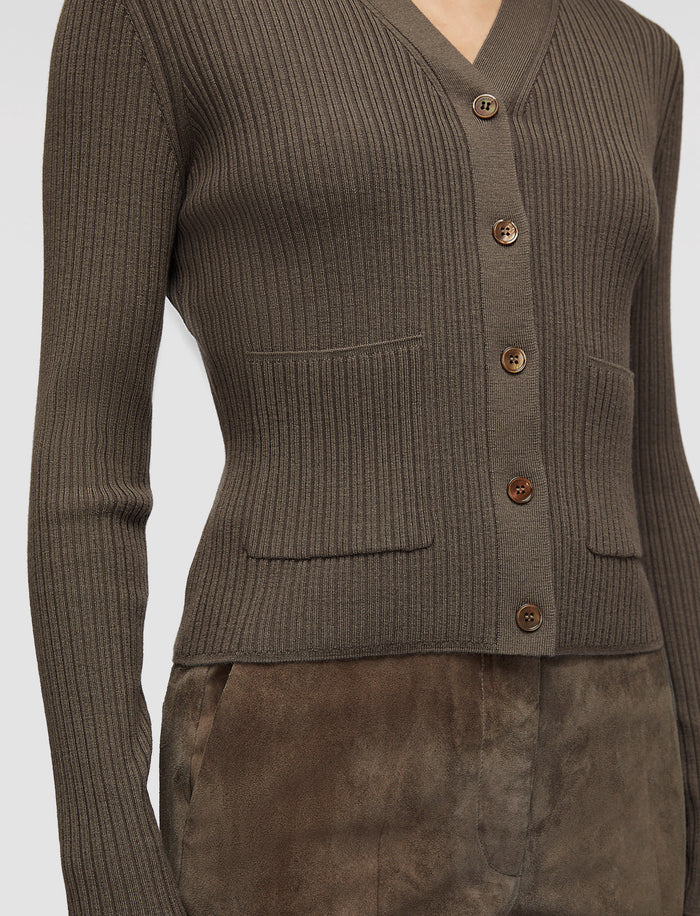 Merino Rib Knit Cardigan