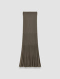 Brown Merino Rib Knit Maxi Skirt - Joseph
