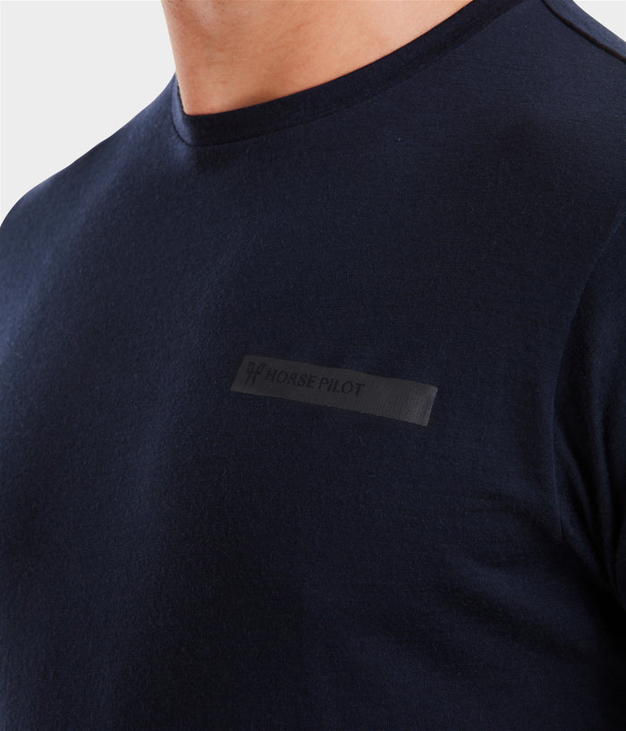 Merinos | Dark Night | Tee-shirt d'équitation en laine homme| Horse Pilot