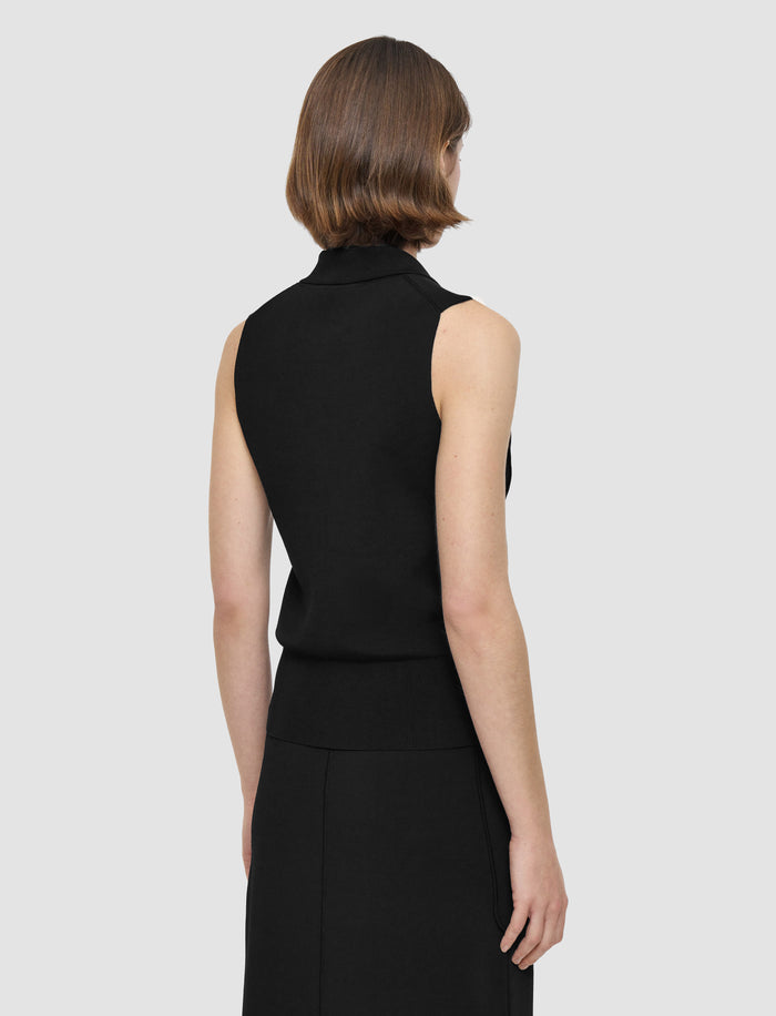 Black Milano Knit Stretch Vest - Joseph