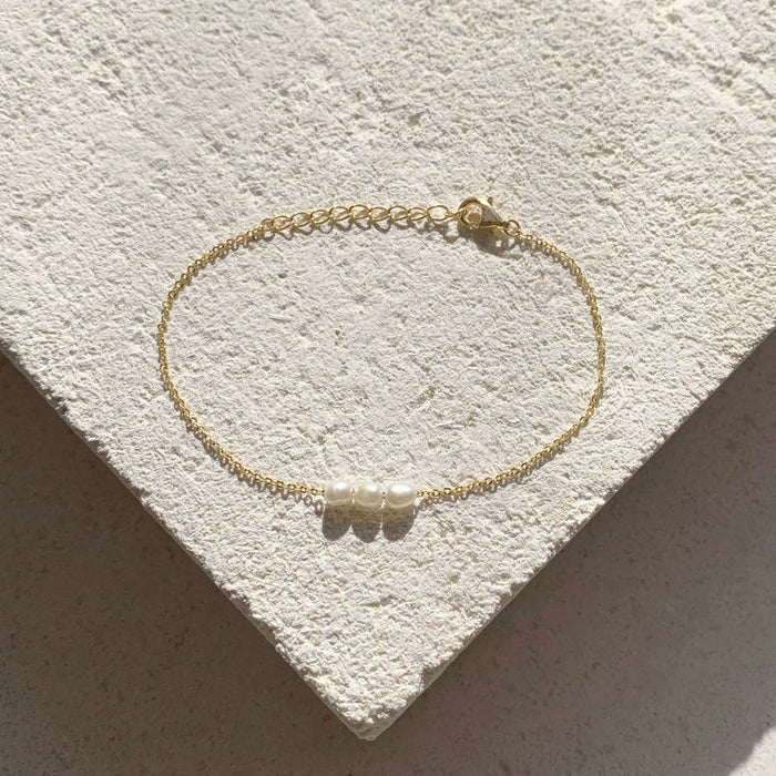 Mini Pearl Bracelet - Gold - Jewellery - Saint Valentine