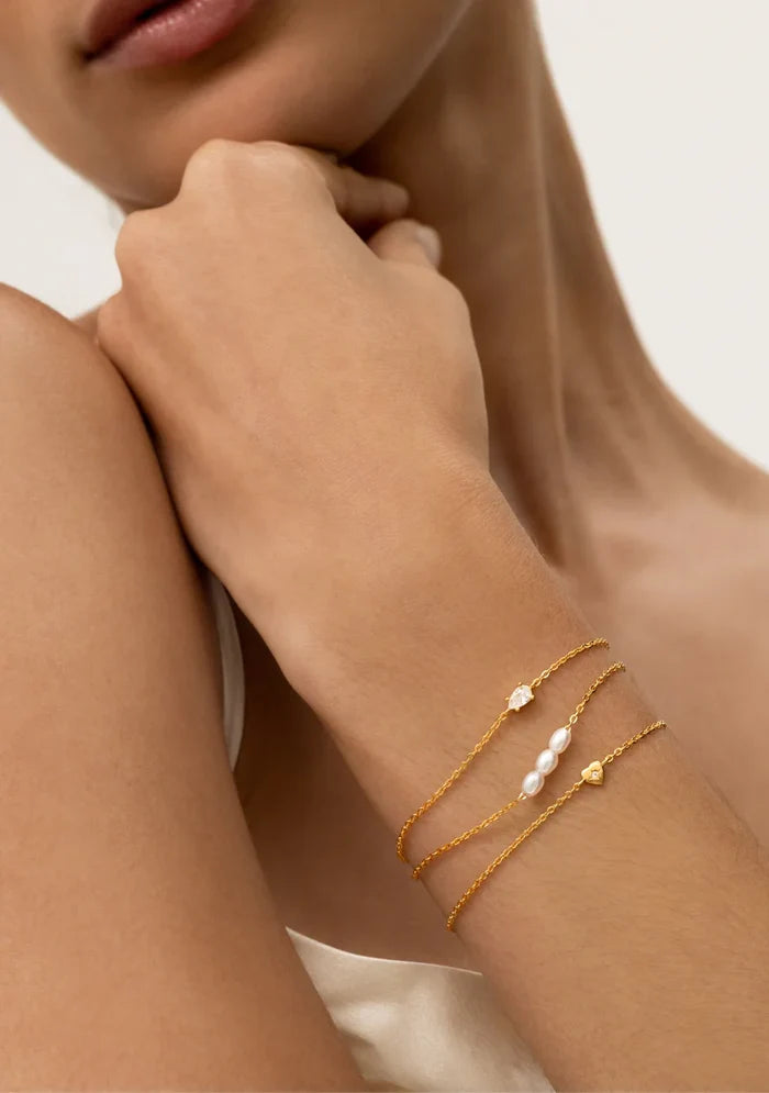Mini Pearl Bracelet - Gold - Jewellery - Saint Valentine
