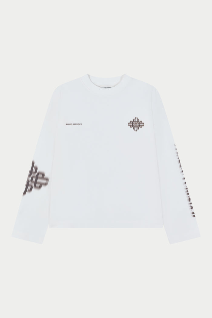 MOTION BLURRED LONG SLEEVE T-SHIRT - OFF WHITE