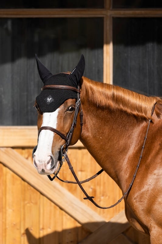 Bonnet pour cheval | anti-bruit | black| Horse Pilot