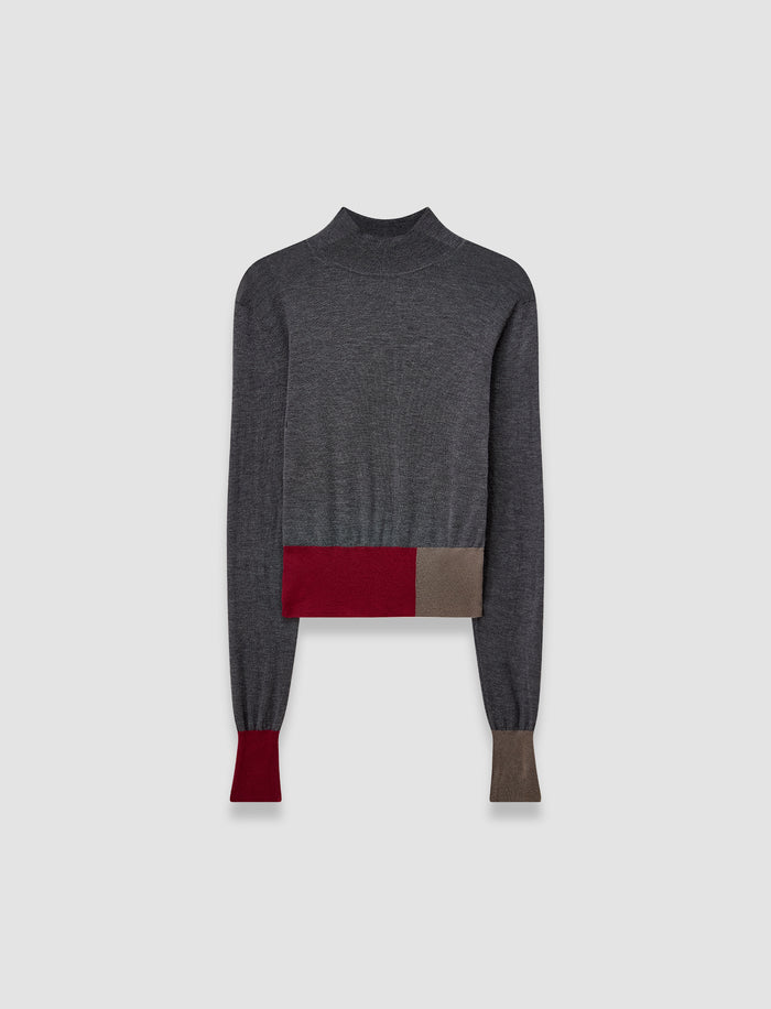 Overlay Cashair Mock Neck Jumper