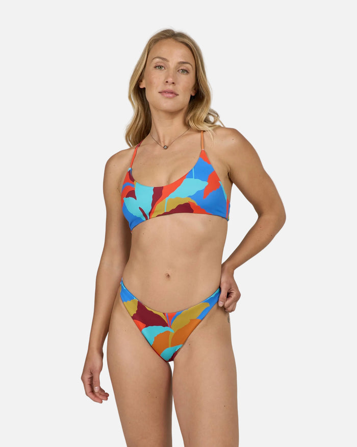 Palm Burst Rev Bralette Top - Bold Blue