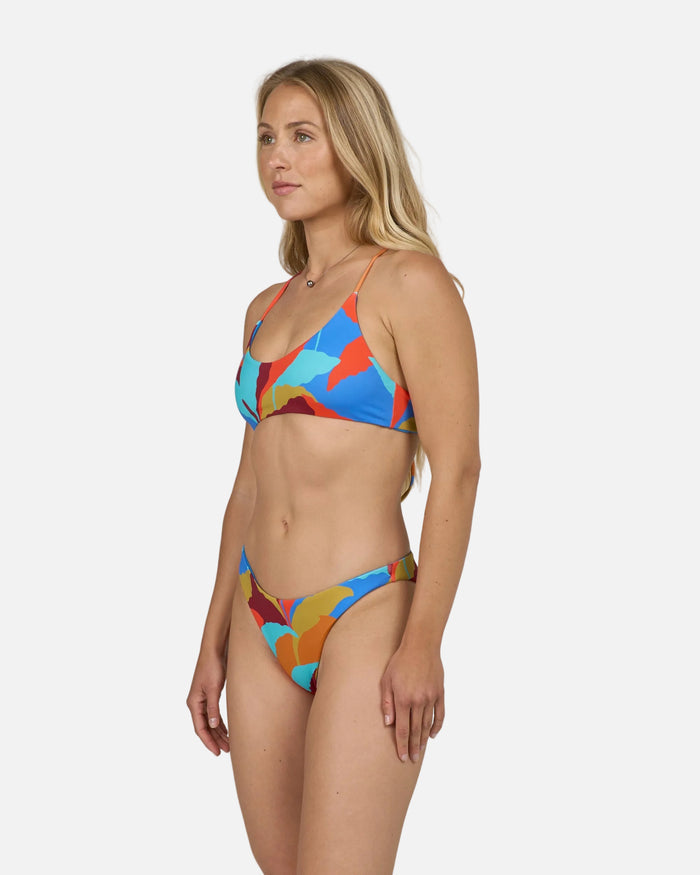 Palm Burst Rev Bralette Top - Bold Blue