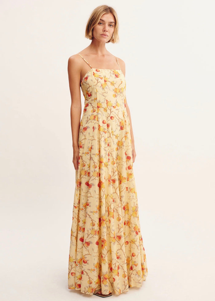 Paloma Square Neck Dress (Citrus Floral)