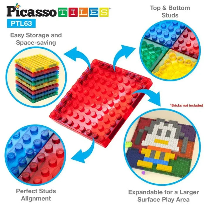 Picasso Magnetic Bricks + Tiles 63-Pieces