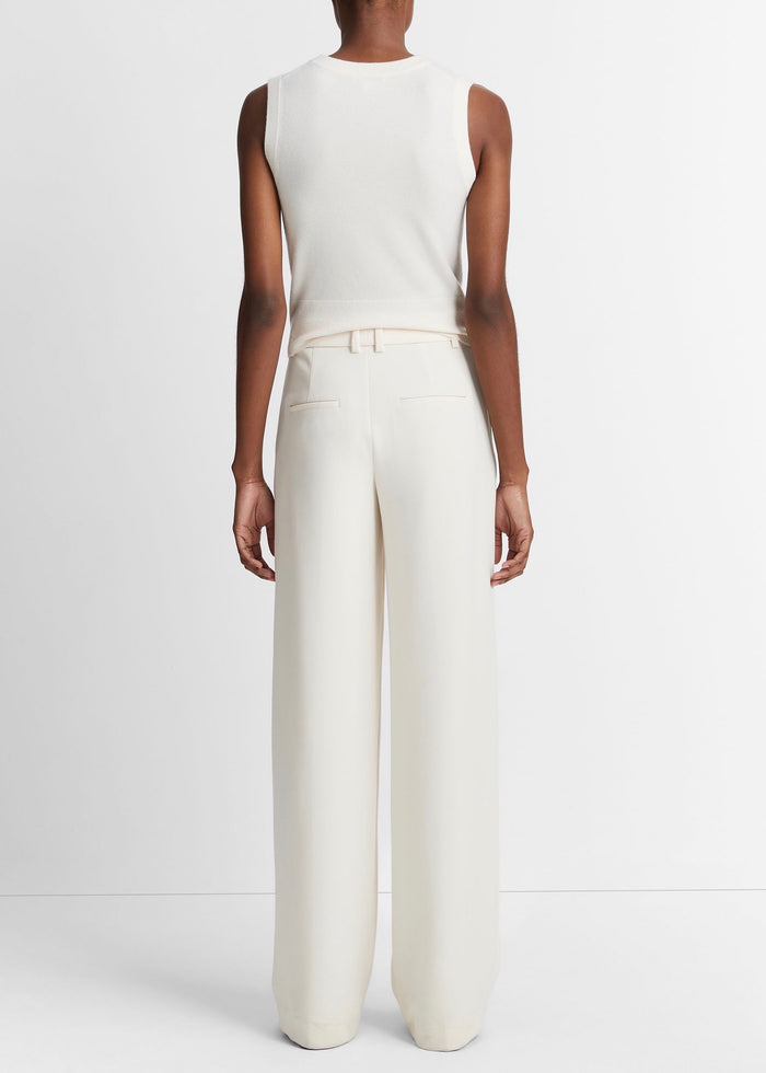 Pintuck Wide Leg Pant (Off White)
