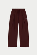 PLEAT DETAIL WIDE LEG JOGGERS - CHOCOLATE