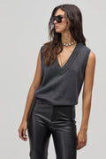 Preppy Lurex Knitted Vest - Graphite