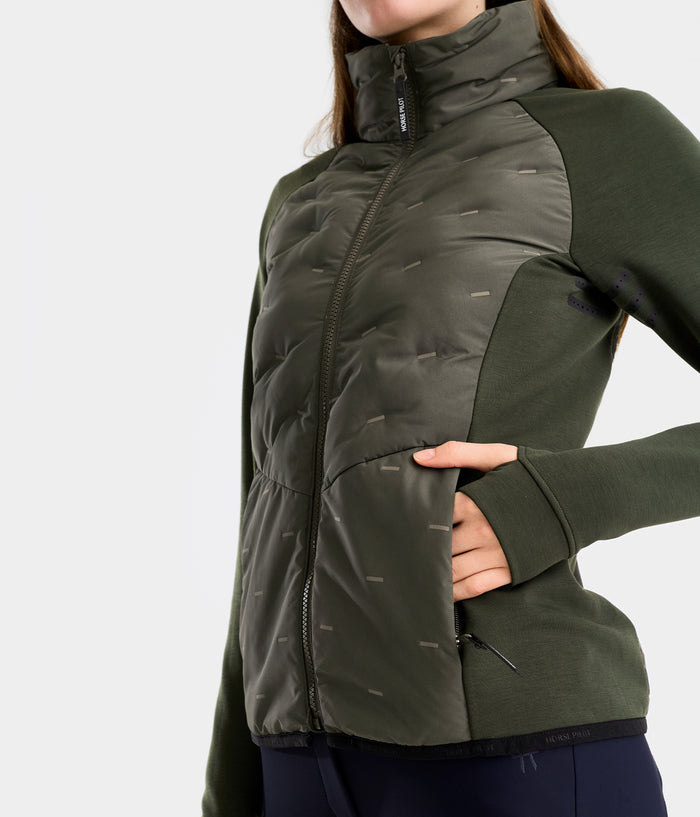Pulse | Vert fôret | veste doudoune légère équitation | femme | Horse Pilot