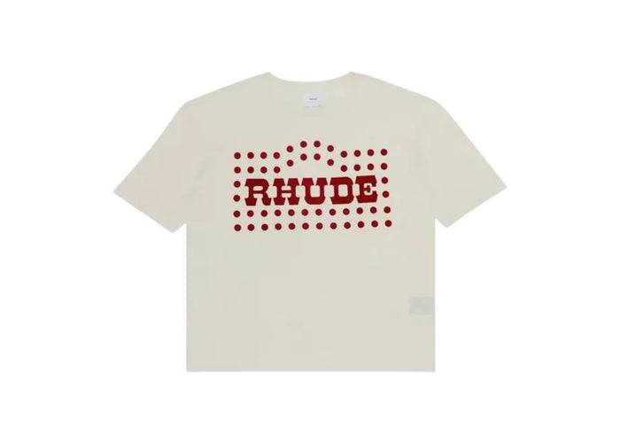 Rhude Flocked Burnout T-Shirt White