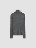 Ribbed Cable Knit High Neck Jumper