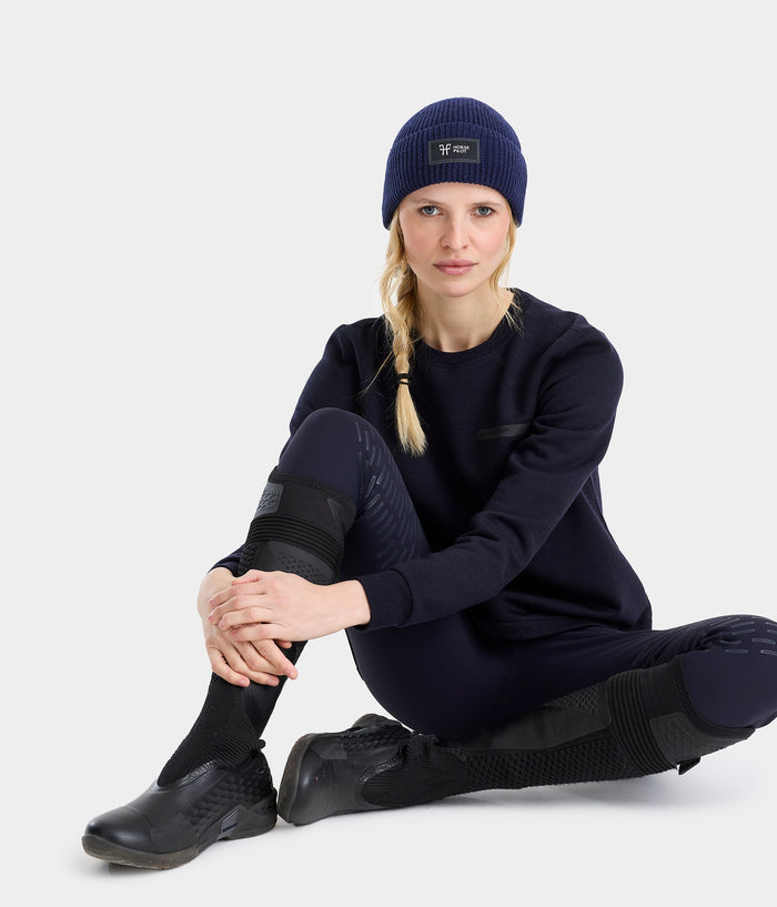 Rider Beanie | Bleu marine | Bonnet d'équitation en laine unisexe| Horse Pilot