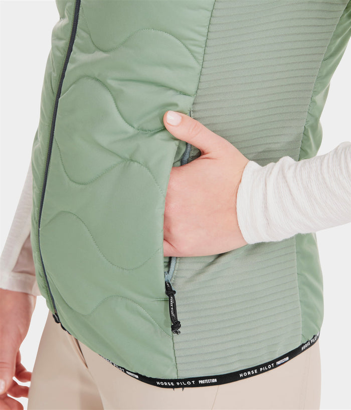 Rider | Smooth Green | Vest Doudoune sans manches d'équitation femme| Horse Pilot