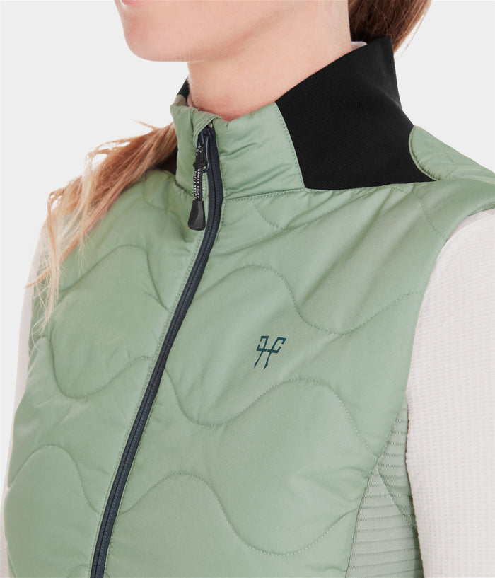 Rider | Smooth Green | Vest Doudoune sans manches d'équitation femme| Horse Pilot