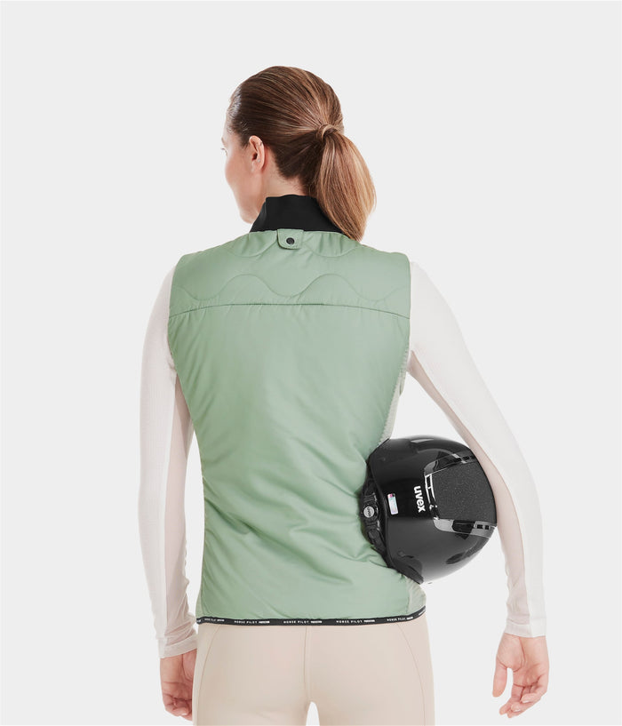 Rider | Smooth Green | Vest Doudoune sans manches d'équitation femme| Horse Pilot