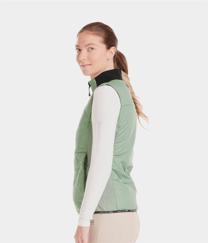 Rider | Smooth Green | Vest Doudoune sans manches d'équitation femme| Horse Pilot