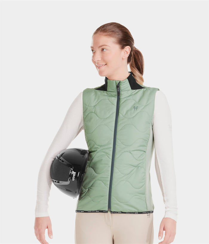 Rider | Smooth Green | Vest Doudoune sans manches d'équitation femme| Horse Pilot