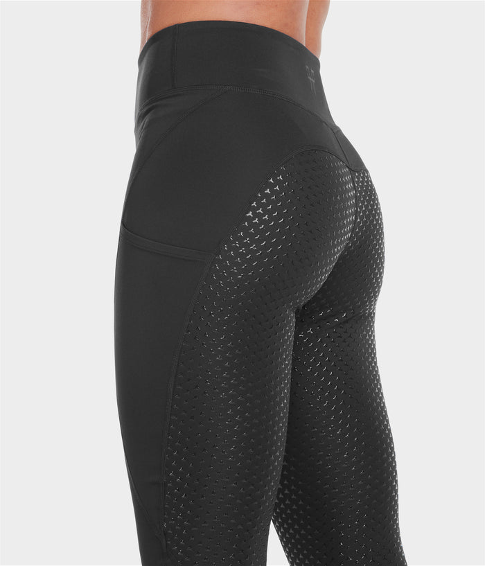 Legging | Noir | d'équitation full grip femme| Horse Pilot