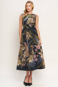 Right Where I Am Pattern Midi Dress