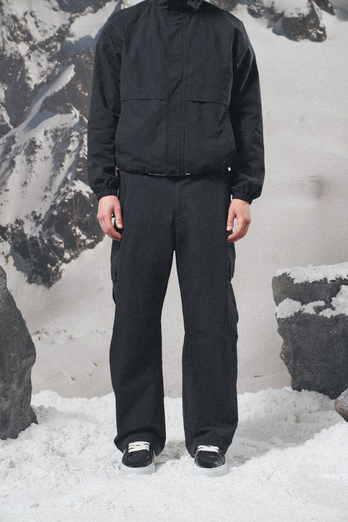 RIPSTOP CARGO TROUSERS - BLACK
