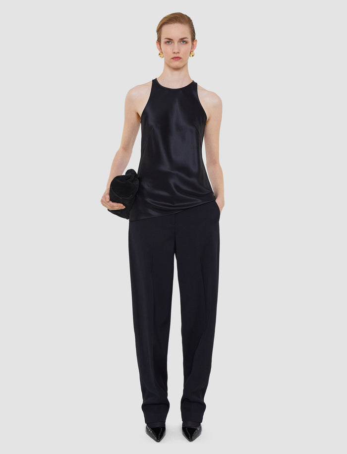 Black Ritz Double Satin Top - Joseph
