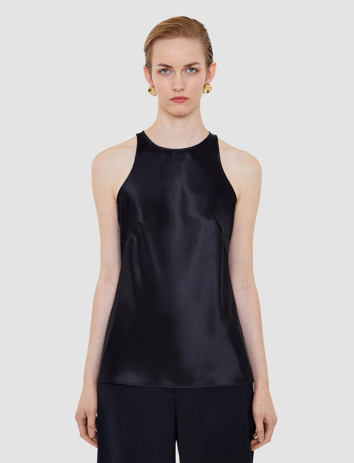Black Ritz Double Satin Top - Joseph