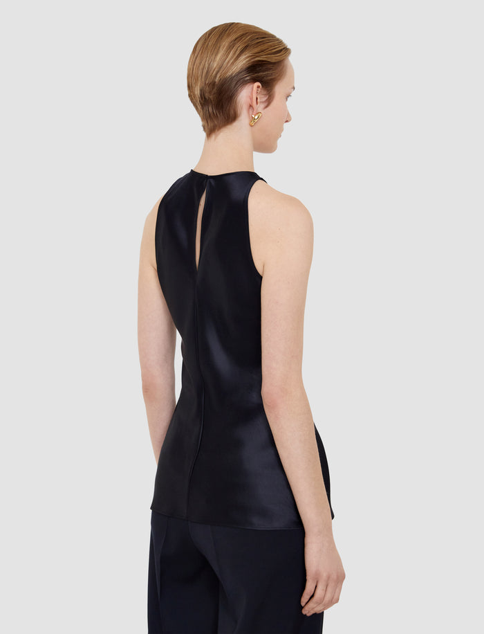 Black Ritz Double Satin Top - Joseph