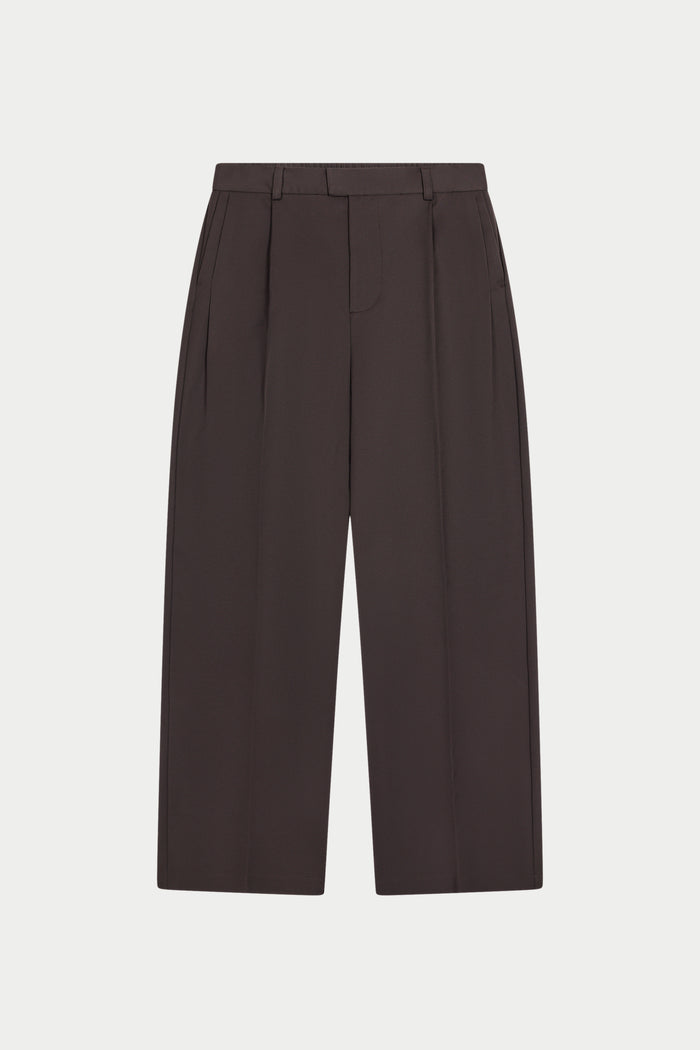 RIVET DETAIL TROUSERS - BROWN