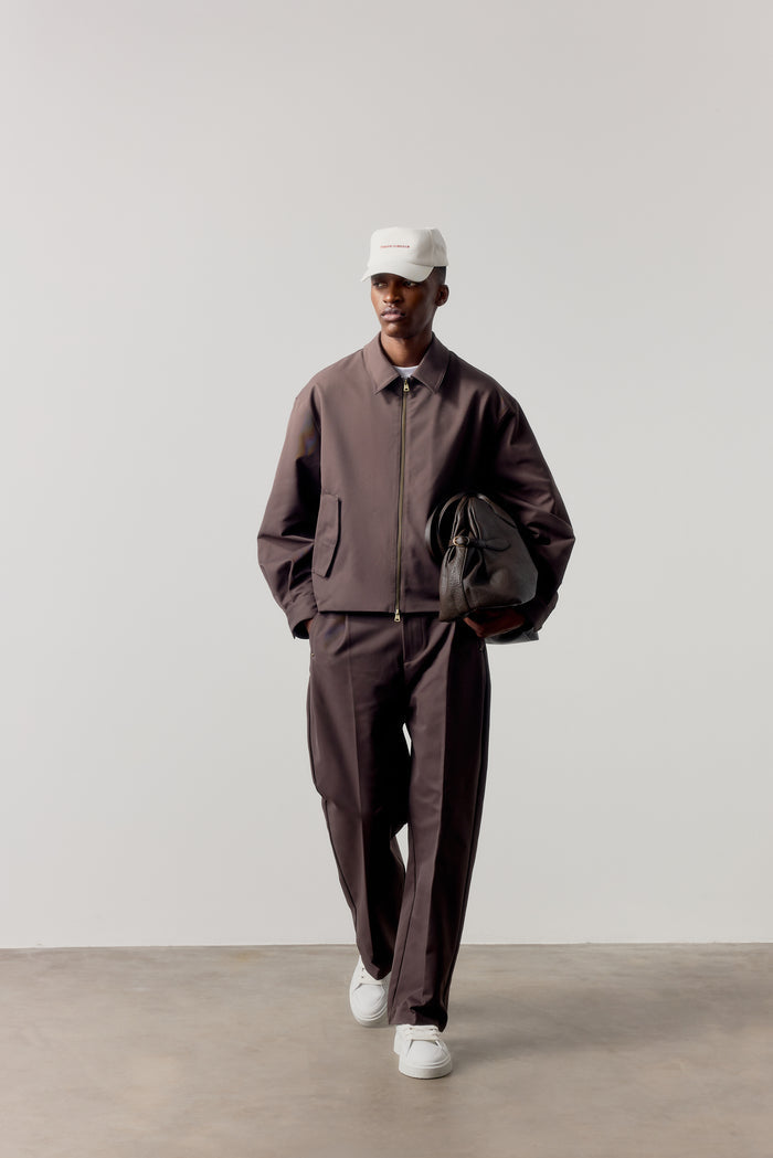 RIVET DETAIL TROUSERS - BROWN