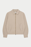 RUCHED HARRINGTON JACKET - BEIGE