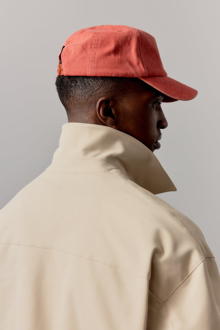 RUCHED HARRINGTON JACKET - BEIGE