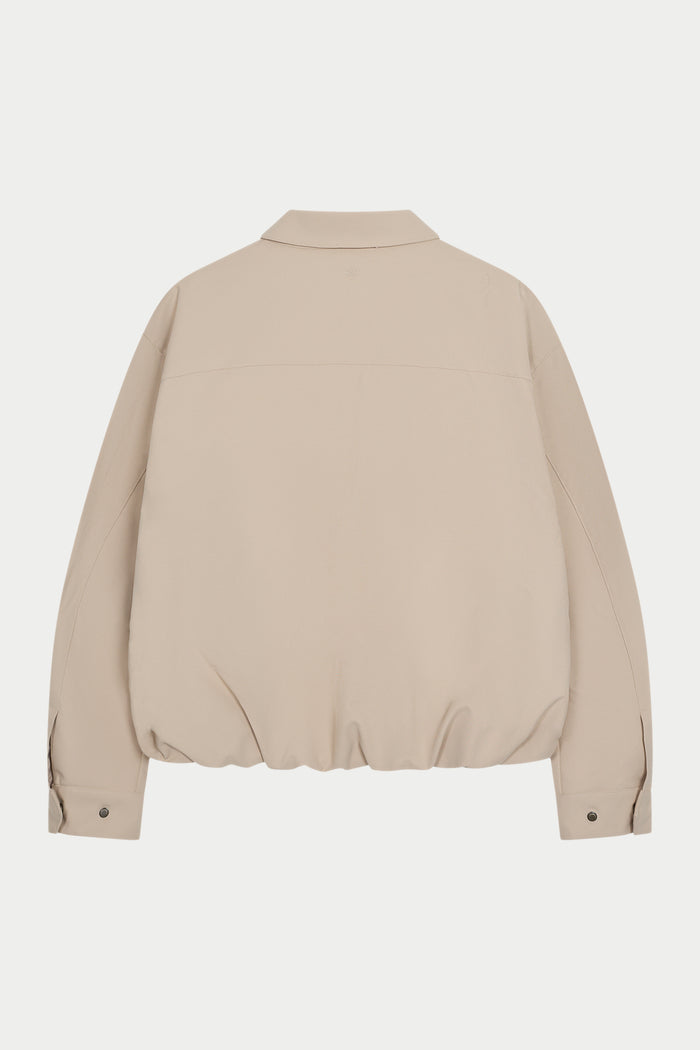 RUCHED HARRINGTON JACKET - BEIGE