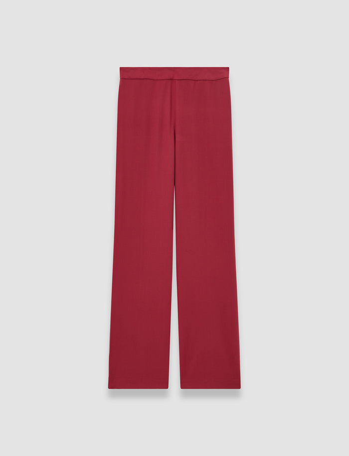 Red Sahel Crepe de Chine Silk Trousers - Joseph