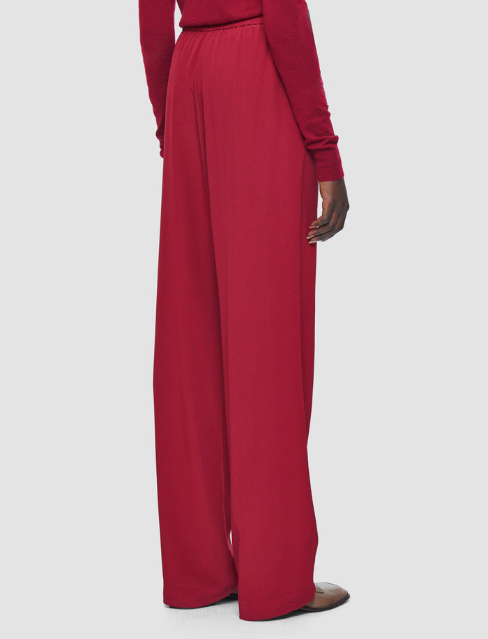 Red Sahel Crepe de Chine Silk Trousers - Joseph